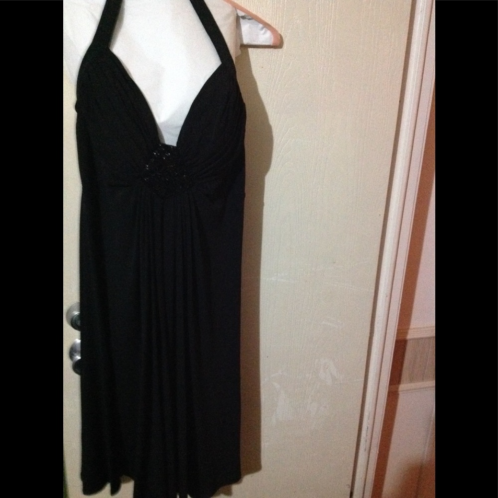 Black evening halter stunning dress